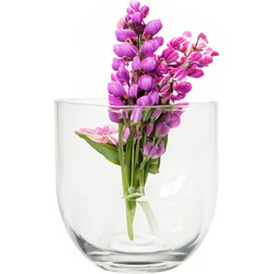 Bloemenvaas Karel - helder transparant glas - D19 x H19 cm - decoratieve vaas - bloemen/takken - Vazen