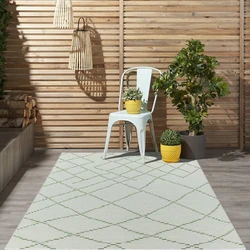 Hilaria Buitenkleed Groen vloerkleed - Voor Binnen & Buiten - 160 X 160 Rond CM