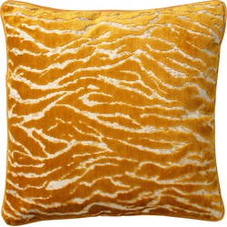 Dutch Decor ZABRINA - Kussenhoes 45x45 cm - velvet - met zebra strepen - Golden Glow - geel - Dutch Decor