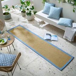 Laagpolig Loper Sisal Look - Lichtblauw - 60x230 cm