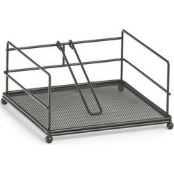 Zeller Servettenhouder - met stop - metaal - 17 cm - servethouders - Servethouders