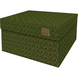 Dutch Design Brand Opbergdoos met Deksel - Doos in Karton - Geschenkdoos - 39x31x21cm - Art Deco Green Velvet - 1 Stuk