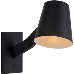 Zwarte prachtige scandinavische wandlamp 1xE14