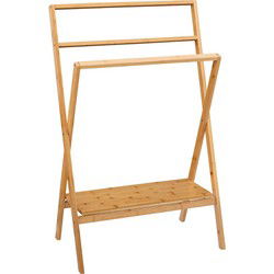 5Five Handdoeken ophangrek badkamer - bamboe - 60 x 36 x 94 cm - Handdoekrekken
