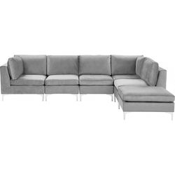 Beliani EVJA - Modulaire Sofa-Grijs-Fluweel