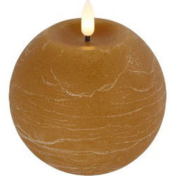 Ledkaars Lyon ro 10x10x11 cm amber
