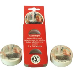 Raamtape wit- 2x rol - 10 meter x 1,8 cm - raamversiering - Feeststickers