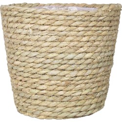 Bela Arte Bloempot - rotan - gedraaid riet - 17 cm - Plantenpotten