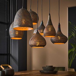 Hoyz - Hanglamp 4+3 Punch Mix - 7 lichtpunten - Zwart bruin