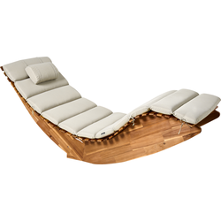 Beliani BRESCIA PREMIUM - Tuinligstoel-Lichte houtkleur-Acaciahout