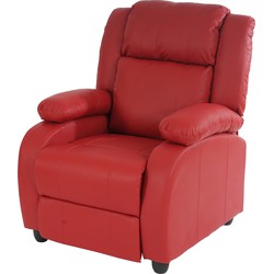 Cosmo Casa  TV - fauteuil - Relaxfauteuil - Ligfauteuil - Lincoln - Kunstleer - Rood