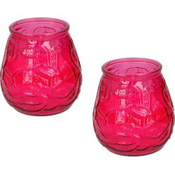 Arti Casa Tafelkaars - 4x - 15h - rood glas - citronella - 10 cm - geurkaarsen