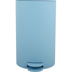 MSV kleine pedaalemmer - kunststof - lichtblauw - 3L - 15 x 27 cm - Badkamer/toilet - Pedaalemmers