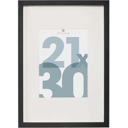 Atmosphera Fotolijstje met passe partout - voor een foto van 21 x 30 cm - zwart - MDF/Glas - Fotolijsten