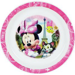 Disney Minnie Mouse bordje - diep - D16 cm -kunststof - ontbijtbord - Kinderservies