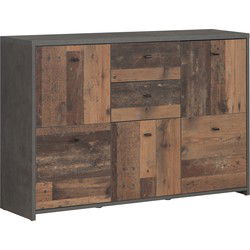 Meubella - Dressoir Sahara 4 - Old wood - Grijs - 114 cm