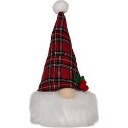 Clayre & Eef Kerstdecoratie met LED-verlichting Kabouter 10x10x25 cm Rood Synthetisch