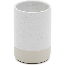 Kave Home - Selis Beige en Witte Gres Tandenborstelhouder