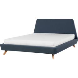 Beliani VIENNE - Tweepersoonsbed-Blauw-Polyester