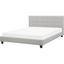 ROCHELLE  - Tweepersoonsbed - Lichtgrijs - 180 x 200 cm - Polyester