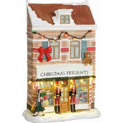 Luville Kerstdorp Kerstcadeautjes Winkel - 19x9x26.5 cm - Polyresin - Multi