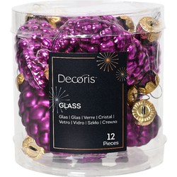 denappel glas d2.5h6 cm vlt 12st kerst