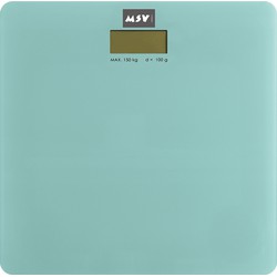 MSV Personen weegschaal - mintgroen - glas - 30 x 30 cm - digitaal - Weegschalen