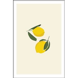 Lemons - Walljar - Wanddecoratie - Poster ingelijst / 20 x 30 cm