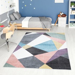 Dertona Modern Multi vloerkleed - Tienerkamer - 120 X 120 Rond CM