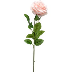 1x Perzik roze rozen Marleen bloemen kunsttakken 63 cm - Kunstbloemen