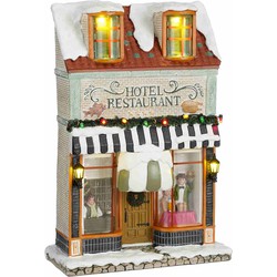 Luville Kerstdorp Hotel restaurant - 18x7.5x26.5 cm - Polyresin - Multi