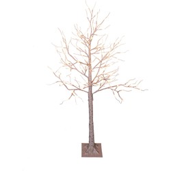 Verlichte figuren witte lichtboom/metalen boom/berkenboom met 120 led lichtjes 130 cm - kerstverlichting figuur