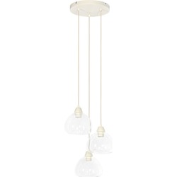 Light & Living - hanglamp - Bisho - beige - glas - grote eettafellamp - E27 - 2982043