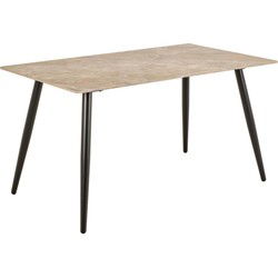 Eettafel Rechthoek Bruin Keramiek - 140x80x75cm - Wiska