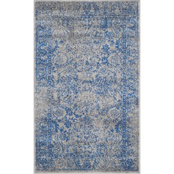 Safavieh Distressed Vintage Indoor Woven Area Rug, Adirondack Collection, ADR109, in Grey & Blue, 91 X 152 cm