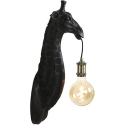 Giraffe Wandlamp 1 lichts 20,5x19x61cm mat zwart - Bohemian - 2 jaar garantie