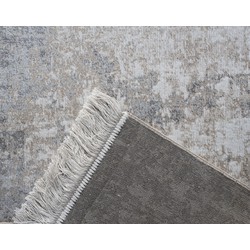 Vintage vloerkleed Smuk grijs met franjes - Interieur05 Grijs/Antraciet - Viscose - 160 x 230 cm - (M)