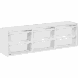 TOBIN - Wandplank met 6 dozen - Wit - Vezelplaat
