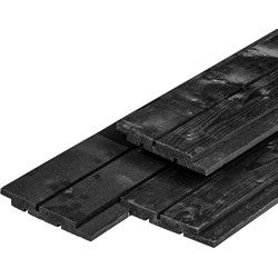 Channelsiding Noord-Europees vuren zwart gespoten 1,8x14,5x300 cm Tuindeco