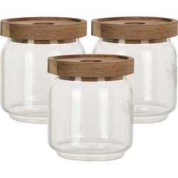 Set van 6x stuks glazen luxe keuken voorraadpot/voorraadbus 400 ml - Voorraadpot