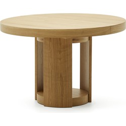 Kave Home - Uitschuifbare ronde tafel Artis van FSC 100% massief eikenhout en -fineer 120 (170) x 80 c