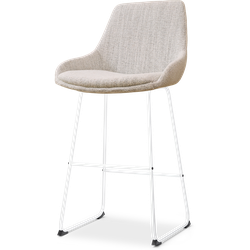 Nino-Isa barkruk beige gemêleerd - wit onderstel - 75 cm