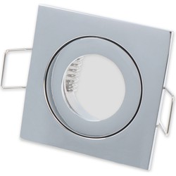 LEDline Inbouwspot, MR11 (35 mm), Vierkant, Aluminium, Waterdicht IP44, Chroom