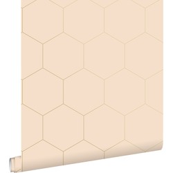 ESTAhome behang hexagon licht perzikroze - 0,53 x 10,05 m - 139226