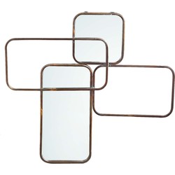 PTMD Feros Meervoudige Spiegel - 83,5 x 3,5 x 76 cm - Ijzer - Zilver