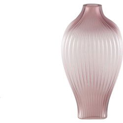 PTMD Halde Light Purple Solid Glass Vase Ribbed High
