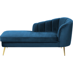 ALLIER - Chaise longue - Marineblauw - Rechterzijde - Fluweel