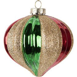 Clayre & Eef Kerstbal Ø 10x10 cm Groen Glas