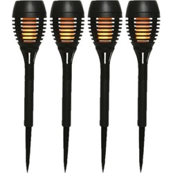 16x stuks Solar licht tuinfakkels/tuinlampen met vlam effect op zonne-energie 27 cm - Fakkels