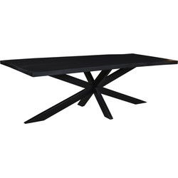 Livingfurn - e Zwart Eetkamertafel -  -  Mango Hout  - 220 cm